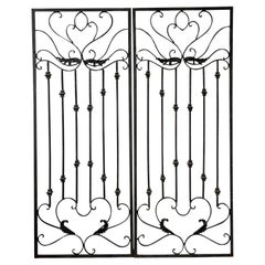 Vintage Regency Wrought Iron Panels - A Pair