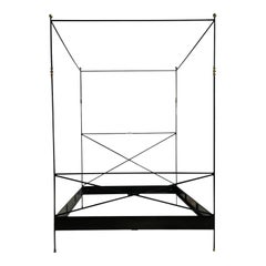 Vintage Regency Wrought Iron Queen Canopy Bed