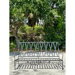 Chaises longues et canapés en fer forgé de style Régence vintage - Lot de 3