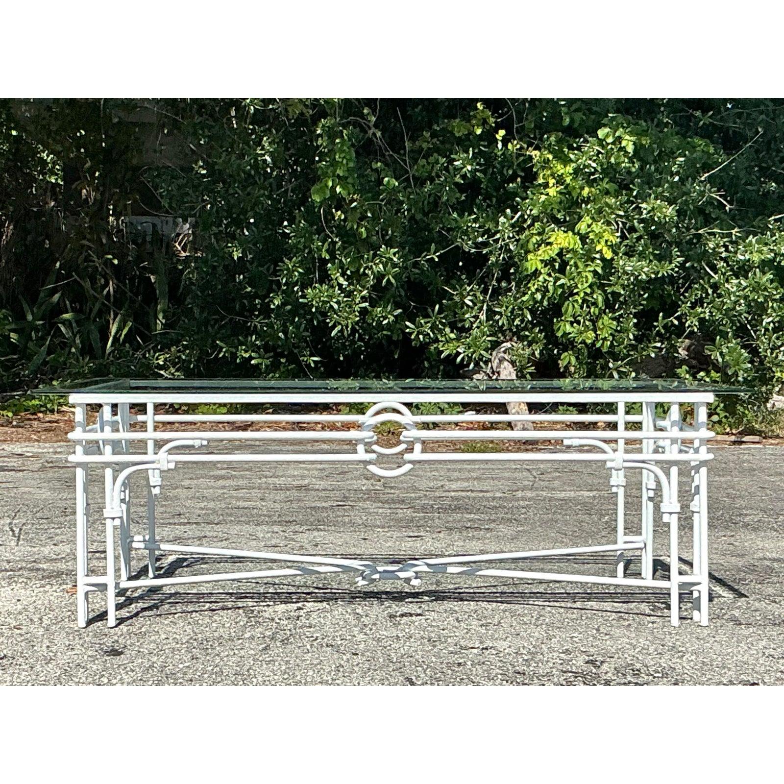 Table à café de style Régence en fer forgé Bon état - En vente à west palm beach, FL