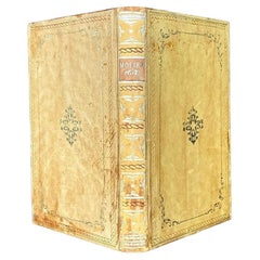 Canne à livres embossé jaune de style Régence vintage