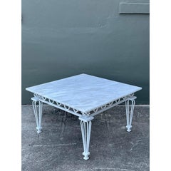 Vintage Regency Z Wrought Iron Rings Coffee Table