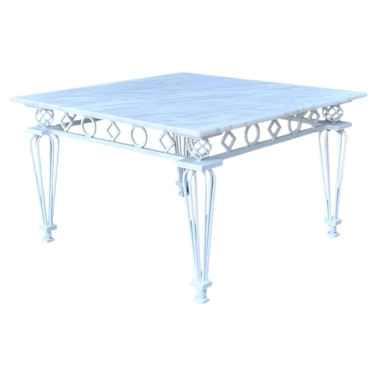 Vintage Regency Z Wrought Iron Rings Coffee Table im Angebot