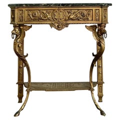 Vintage Regency Zimmerman Gilt Wrought Iron Console Vintage Regency Zimmerman Gilt Wrought Iron Console