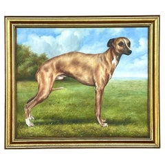 Vintage Regeney Signed Signed Oil Painting of Dog