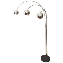 Vintage italian adjustable floor lamp in chromed metal by Goffredo Reggiani 