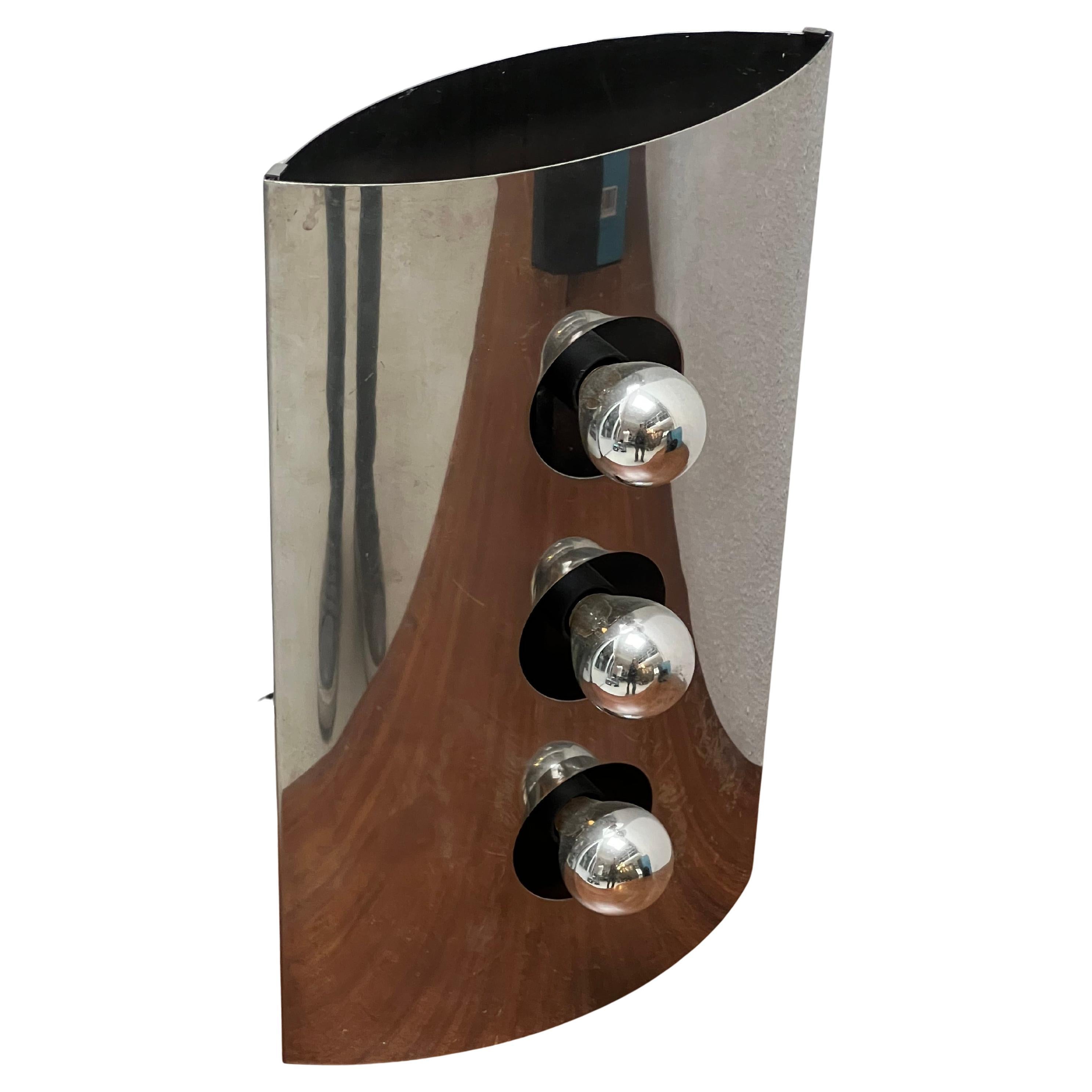 Vintage Reggiani Table Lamp in Stainless Steel, Italian Space Age, 1960s For Sale