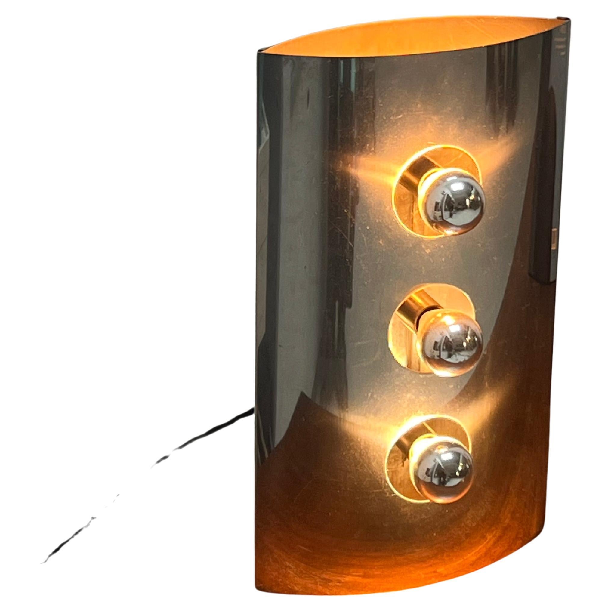 Lampe de bureau Reggiani en acier inoxydable, ère spatiale italienne, années 1960