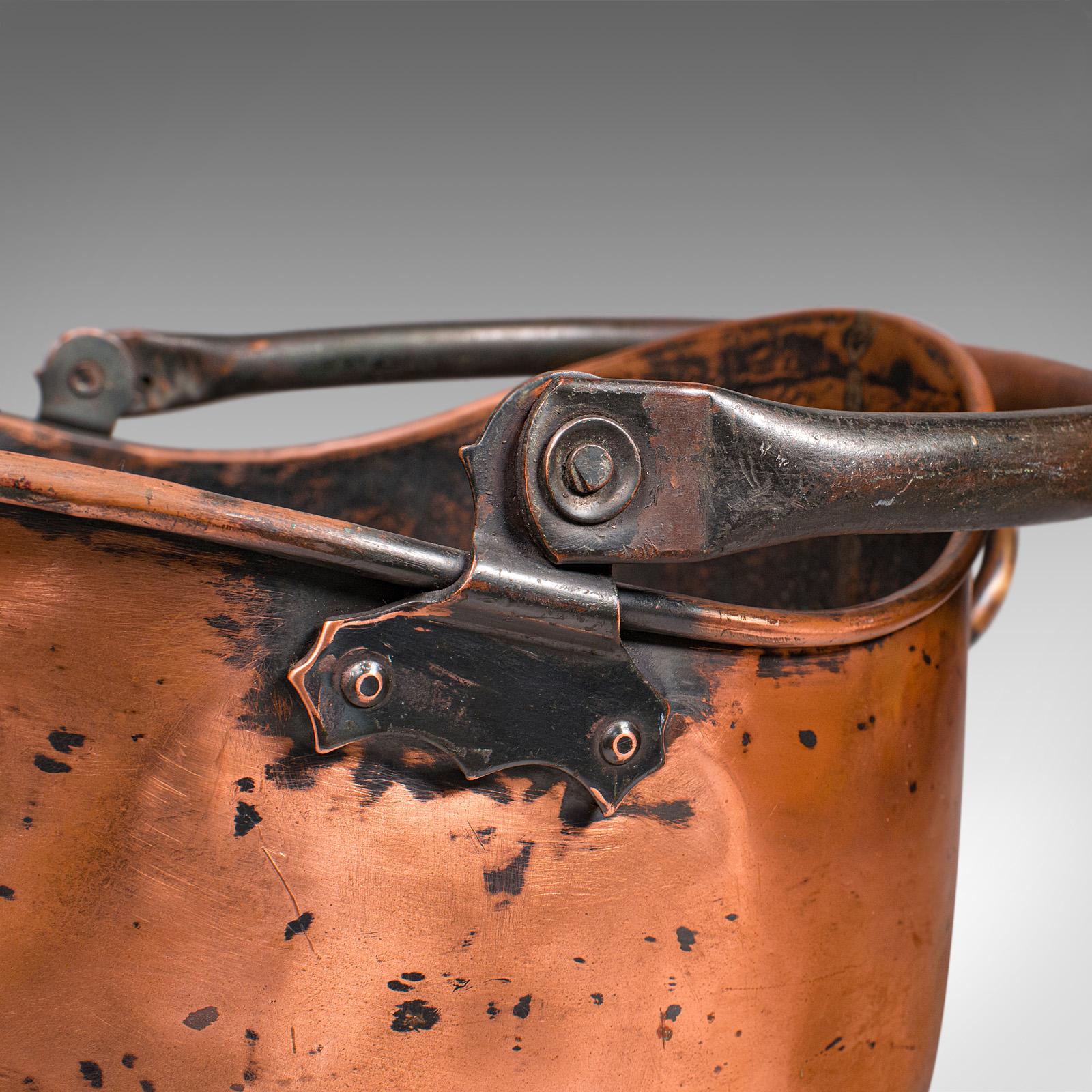 Vintage Regimental Mess Coal Bucket, English, Copper, Fireside Helmet Scuttle For Sale 5