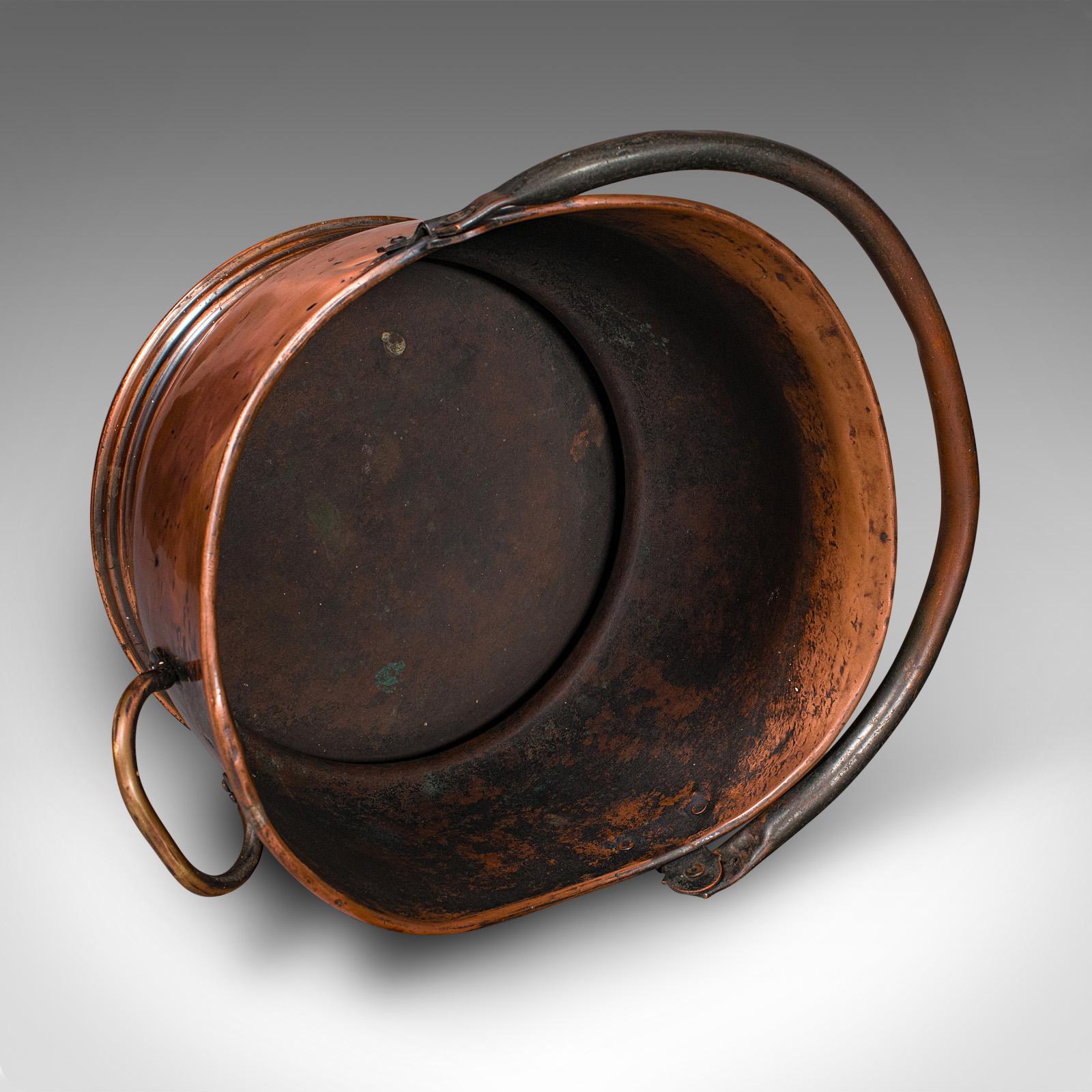 Vintage Regimental Mess Coal Bucket, English, Copper, Fireside Helmet Scuttle For Sale 2