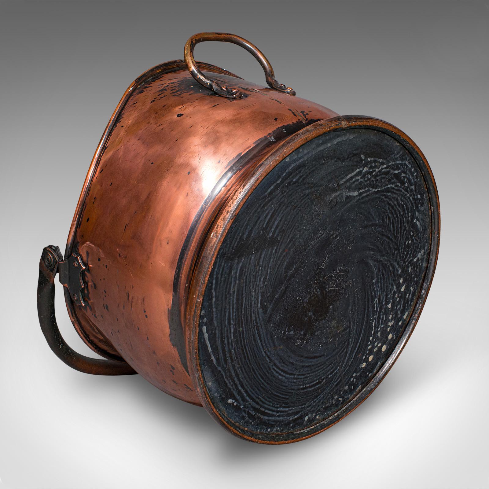 Vintage Regimental Mess Coal Bucket, English, Copper, Fireside Helmet Scuttle For Sale 3