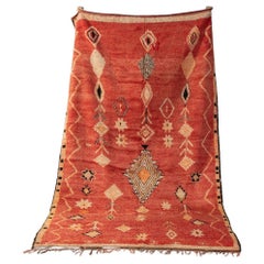 Vintage Rehamna Berber Rug 100% Wool 1960s Handmade