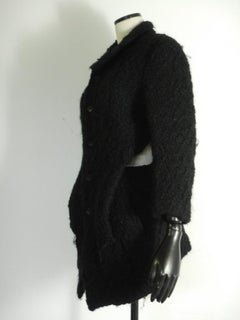 Cappotto vintage in lana nera Rei Kawakubo