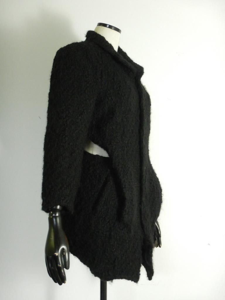 Vintage Rei Kawakubo Black Wool Coat In Good Condition For Sale In Oakland, CA