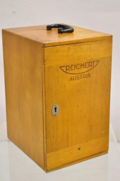 Vintage Reichert Austria Microscope 241 653 in Wooden Box with Accessories