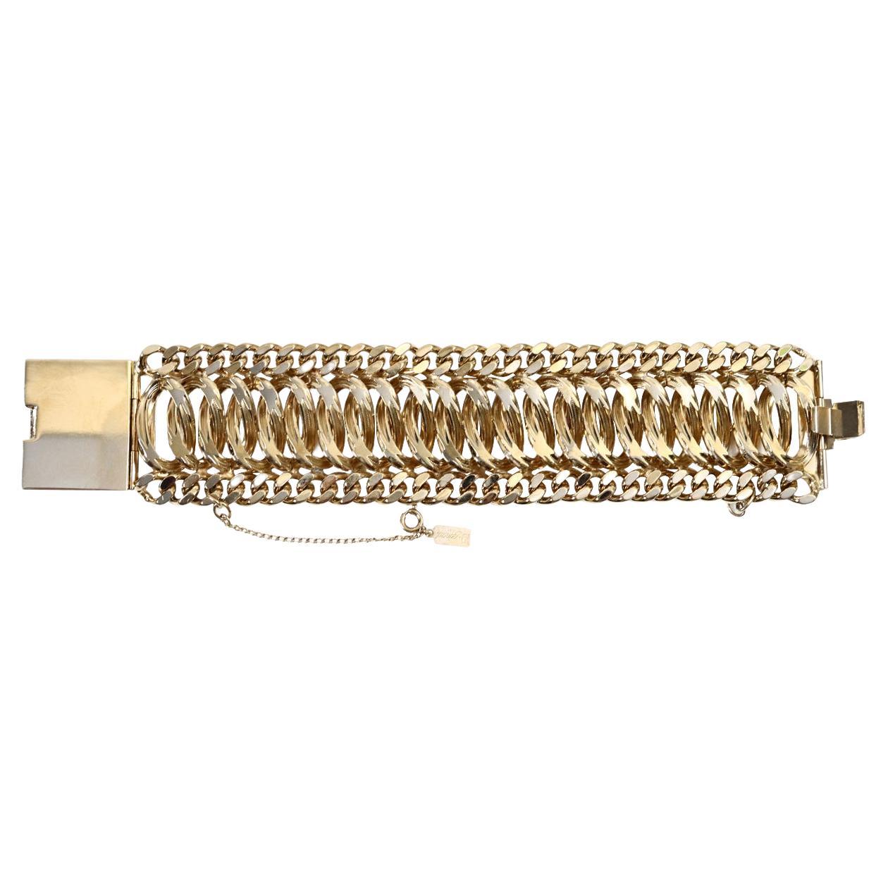 Vintage Reinad NYC Gold Tone Link Bracelet, Circa 1990 en vente 2