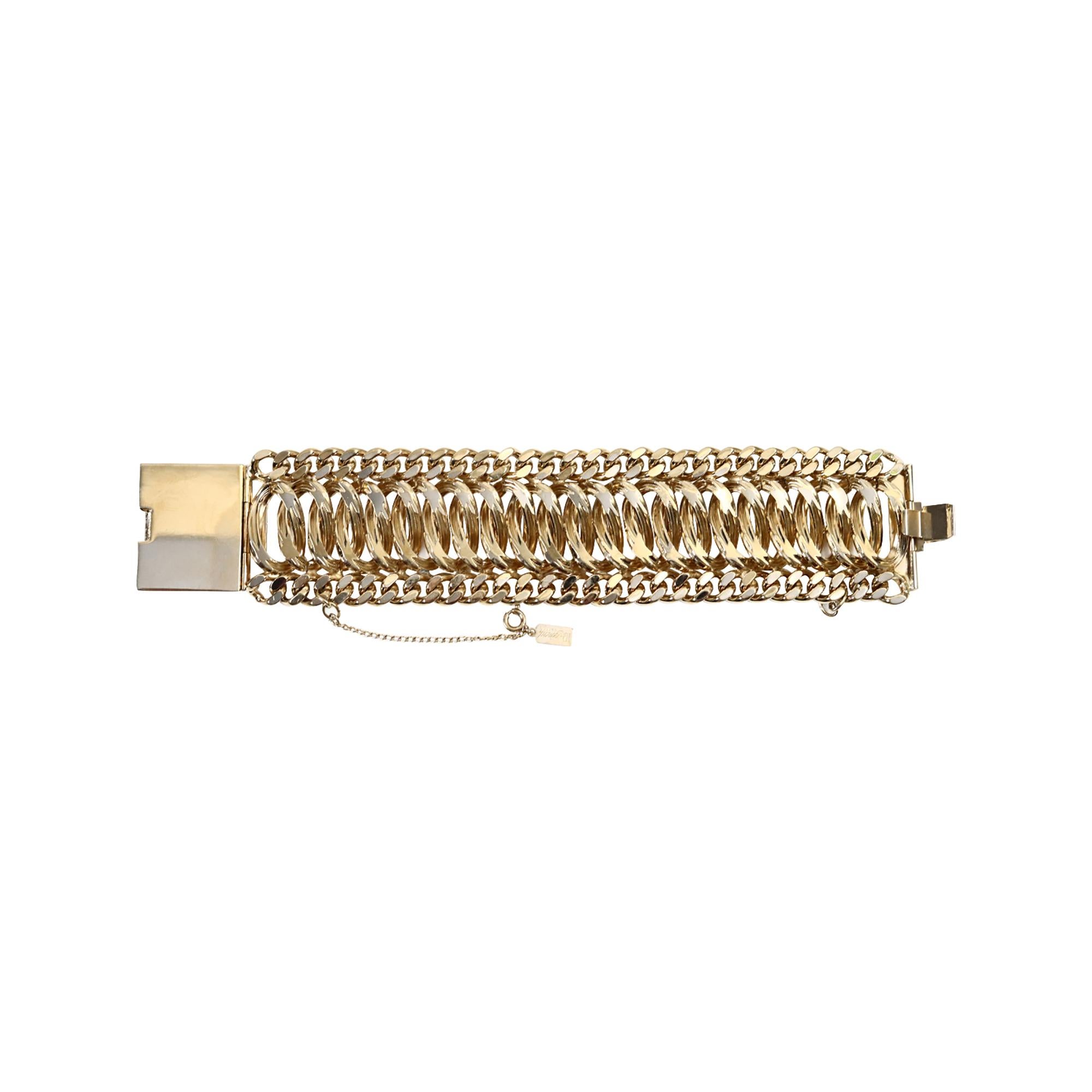 Pulsera vintage de eslabones Reinad NYC en tono dorado, circa años 90 en venta 2
