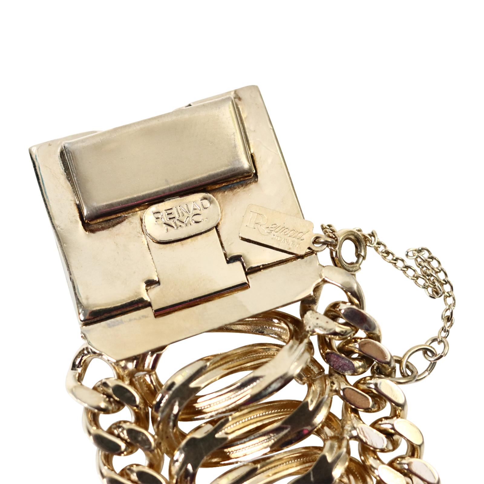 Vintage Reinad NYC Gold Tone Link Bracelet, Circa 1990s For Sale 1