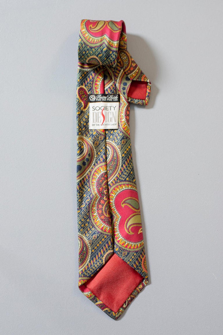 Vintage Reine seide seide at reine motifs silk tie 1stDibs 100% paisley with | Seide silk silk, seide tie