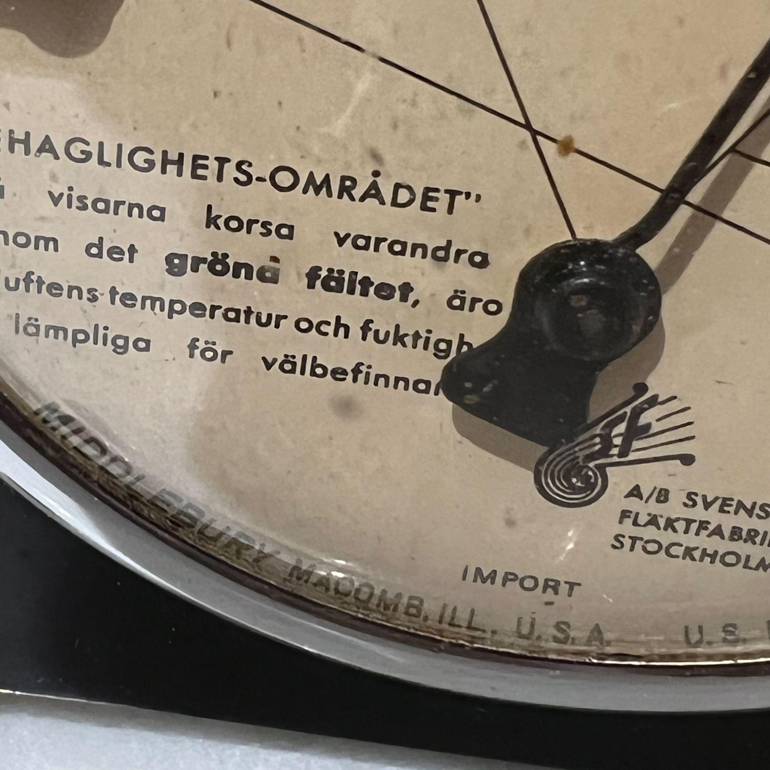 Mid-20th Century Vintage Hygrometer Relative Humidity Temperature Gauge German Import