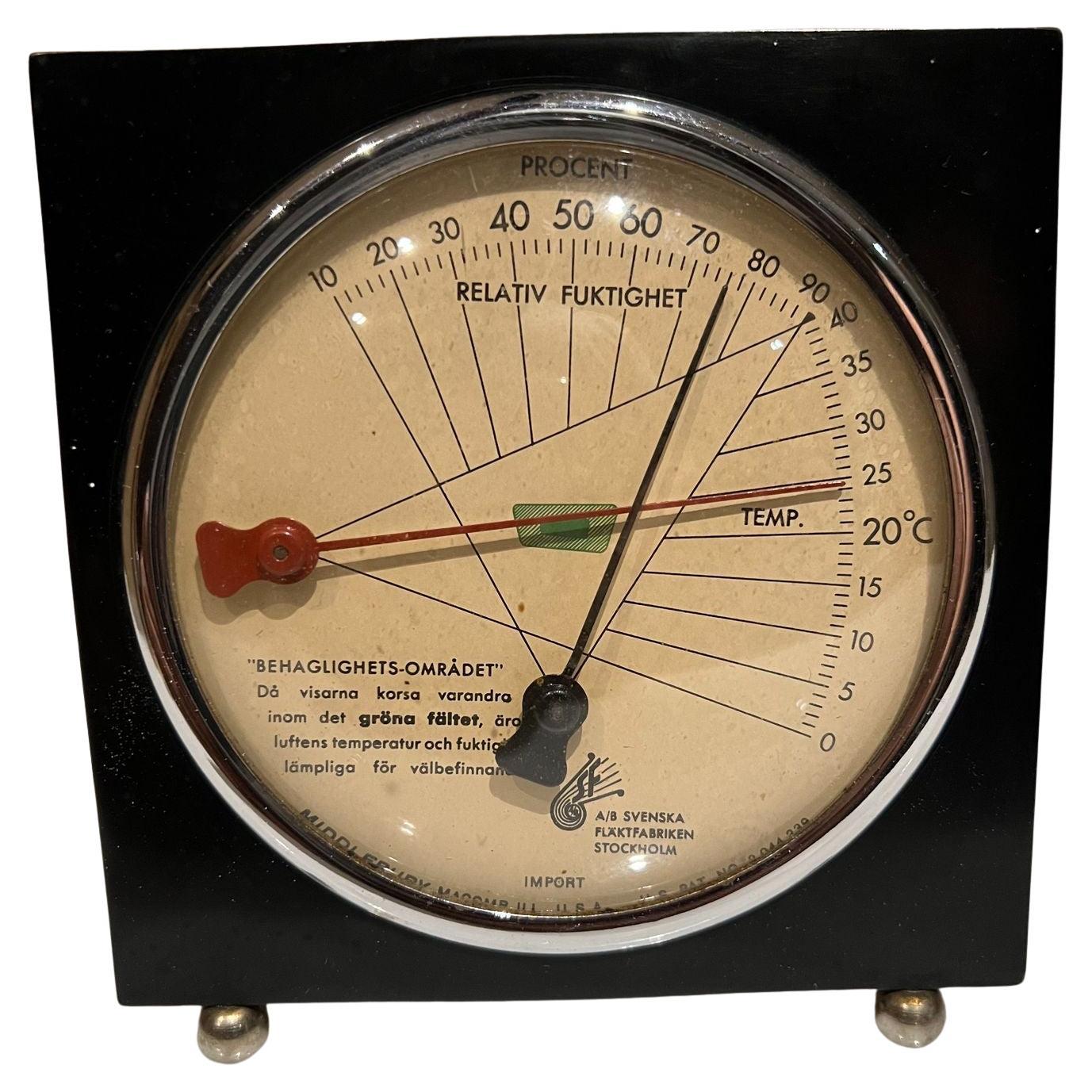 Vintage Hygrometer Relative Humidity Temperature Gauge German Import