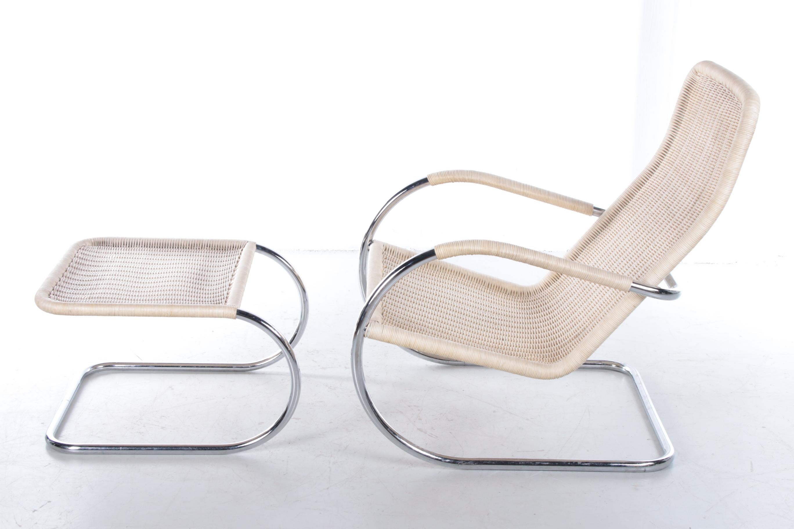 Steel Vintage Relax Chair with Ottoman from Tecta, Design by Anton Lorenz Germany