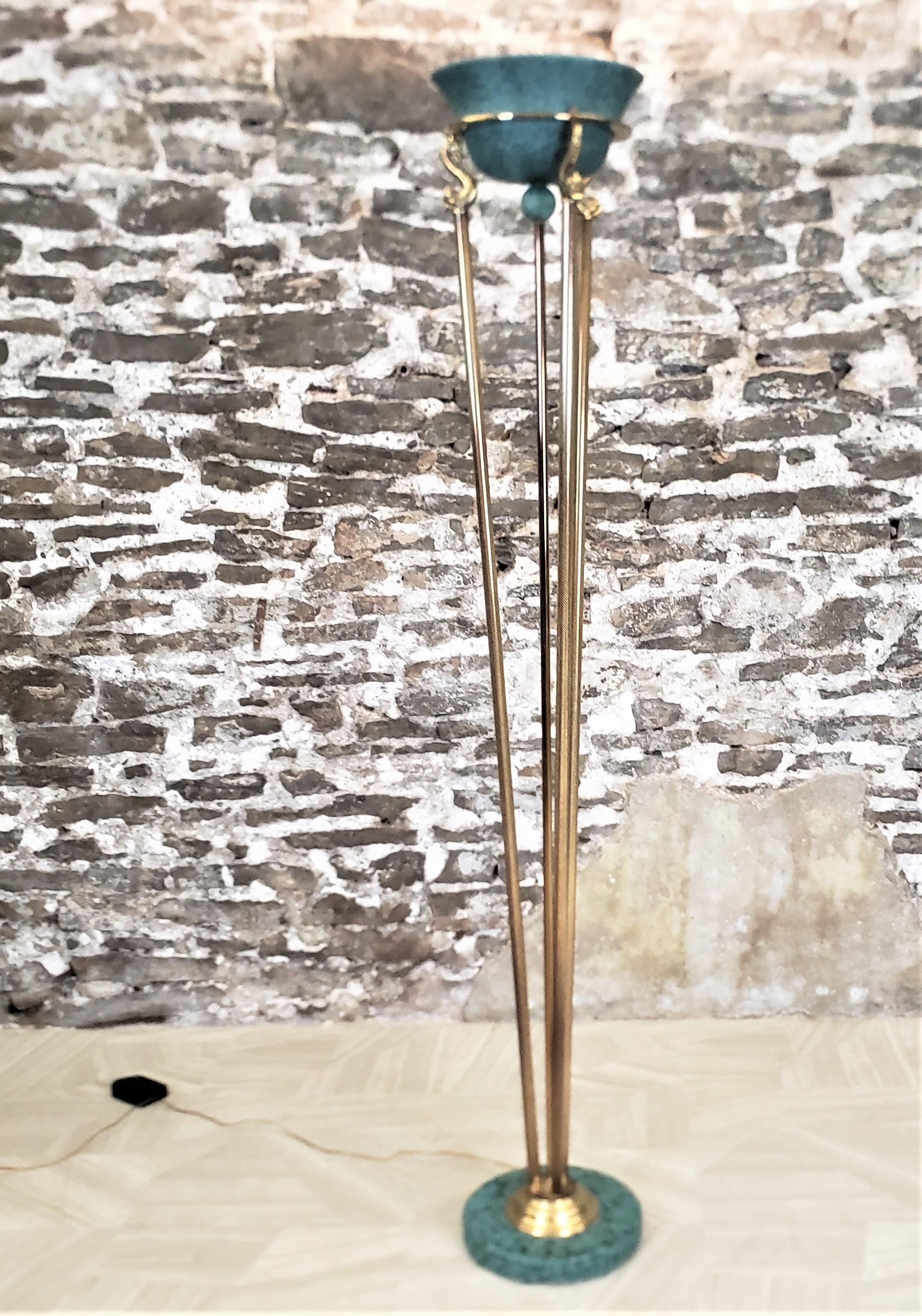 Vintage Relco Italian Halogen Tortiere Floor Lamp with Figural Brass Serpants In Good Condition For Sale In Hamilton, Ontario