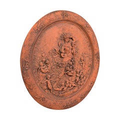 Vintage Relief Wall Plaque, English, Terracotta, Outdoor, Garden, Decorative
