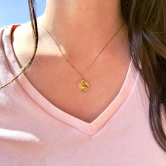 Vintage Religious 18K Gold Virgin Mary Pendant, Bitty