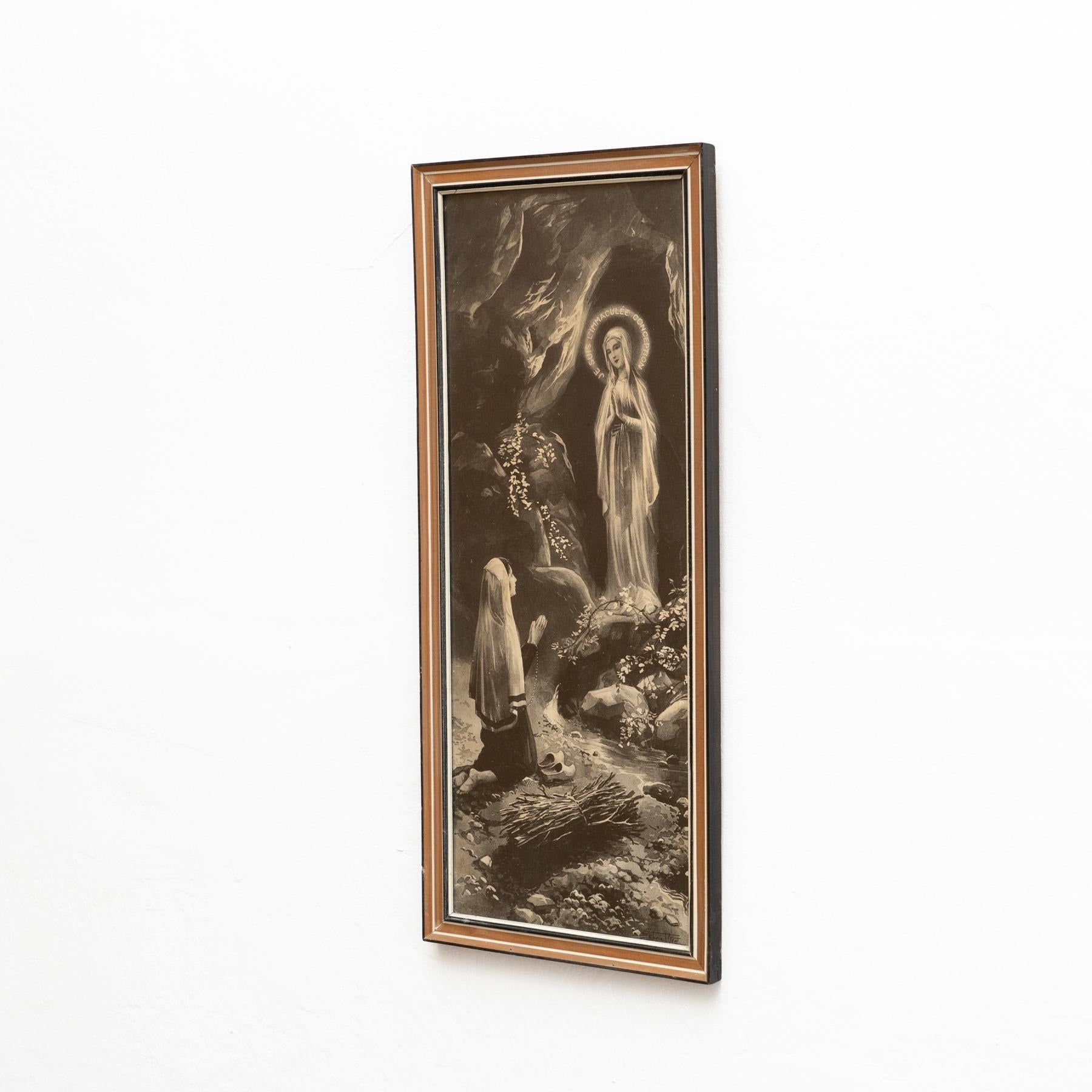 Vintage Religiöses gerahmtes Kunstwerk, um 1950 (Spanisch) im Angebot