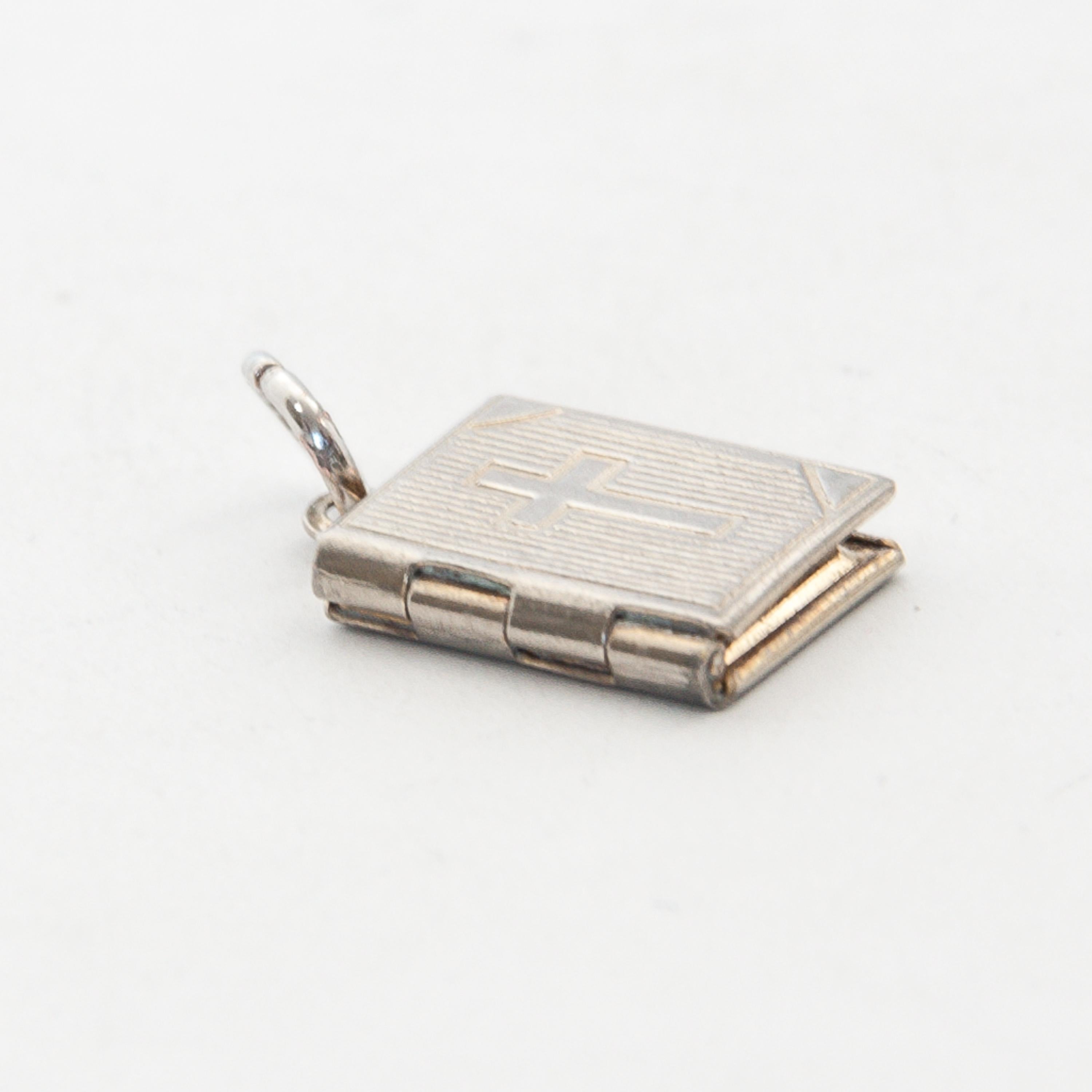 Vintage Religious Miniature Book Locket Charm Pendant 3