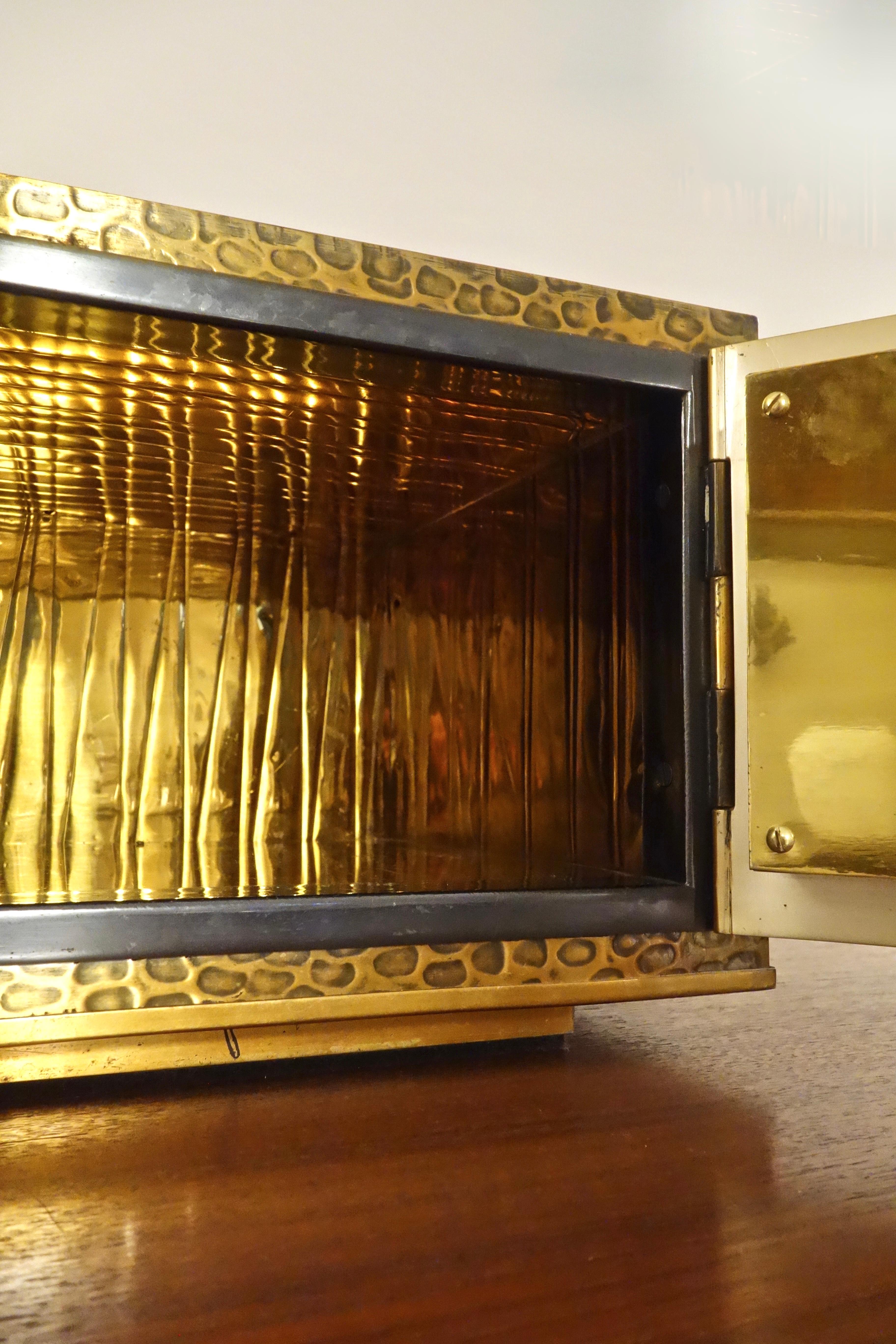Hammered Vintage Religious Safe Tabernacle by Molina, Spain 1970's