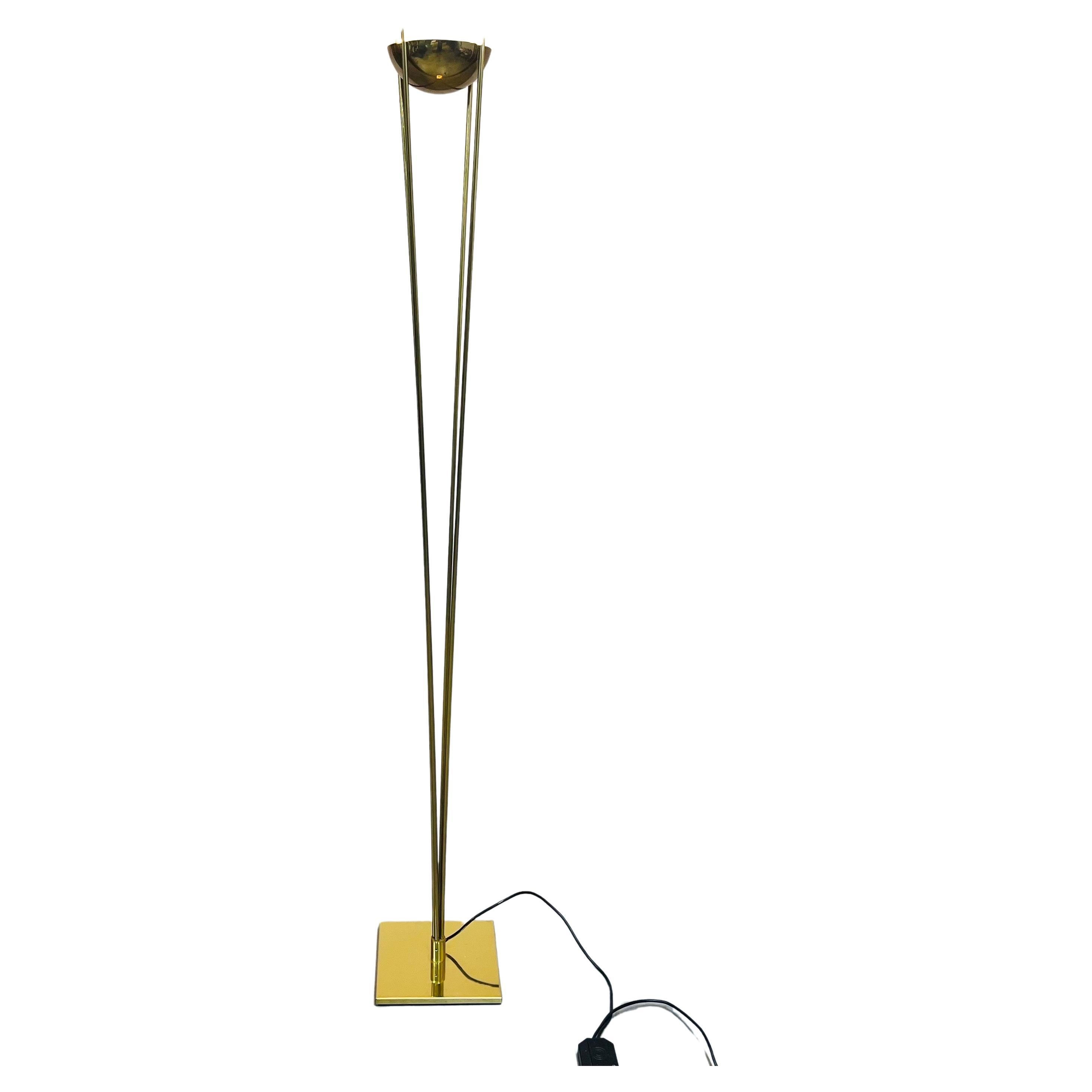 Vintage Relux of Milan Italy Brass
Halogen Torchiere Floor Lamp