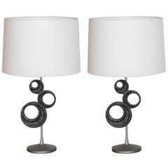 Vintage Rembrandt Black Splatter Circle Lamps