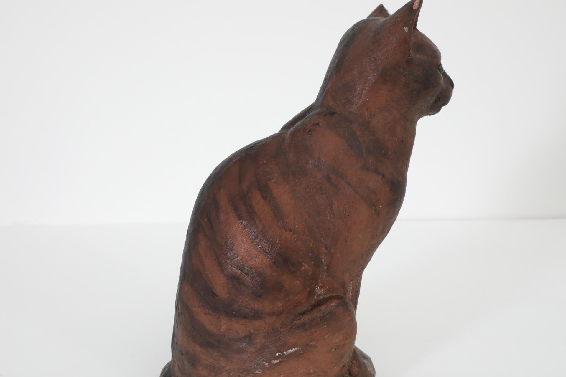 Vintage Rembrandt Bugatti Style Cat With Pale Yellow Glass Eye For Sale 7