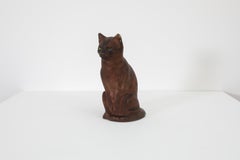 Vintage Rembrandt Bugatti Style Cat With Pale Yellow Glass Eye