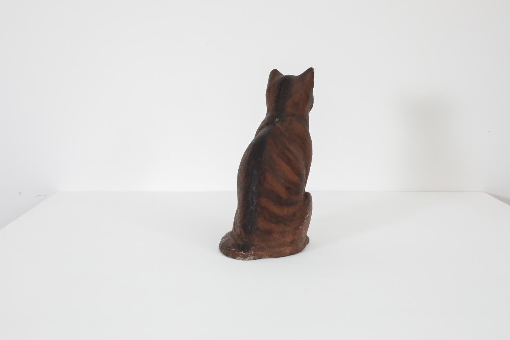 Italian Vintage Rembrandt Bugatti Style Cat With Pale Yellow Glass Eye For Sale