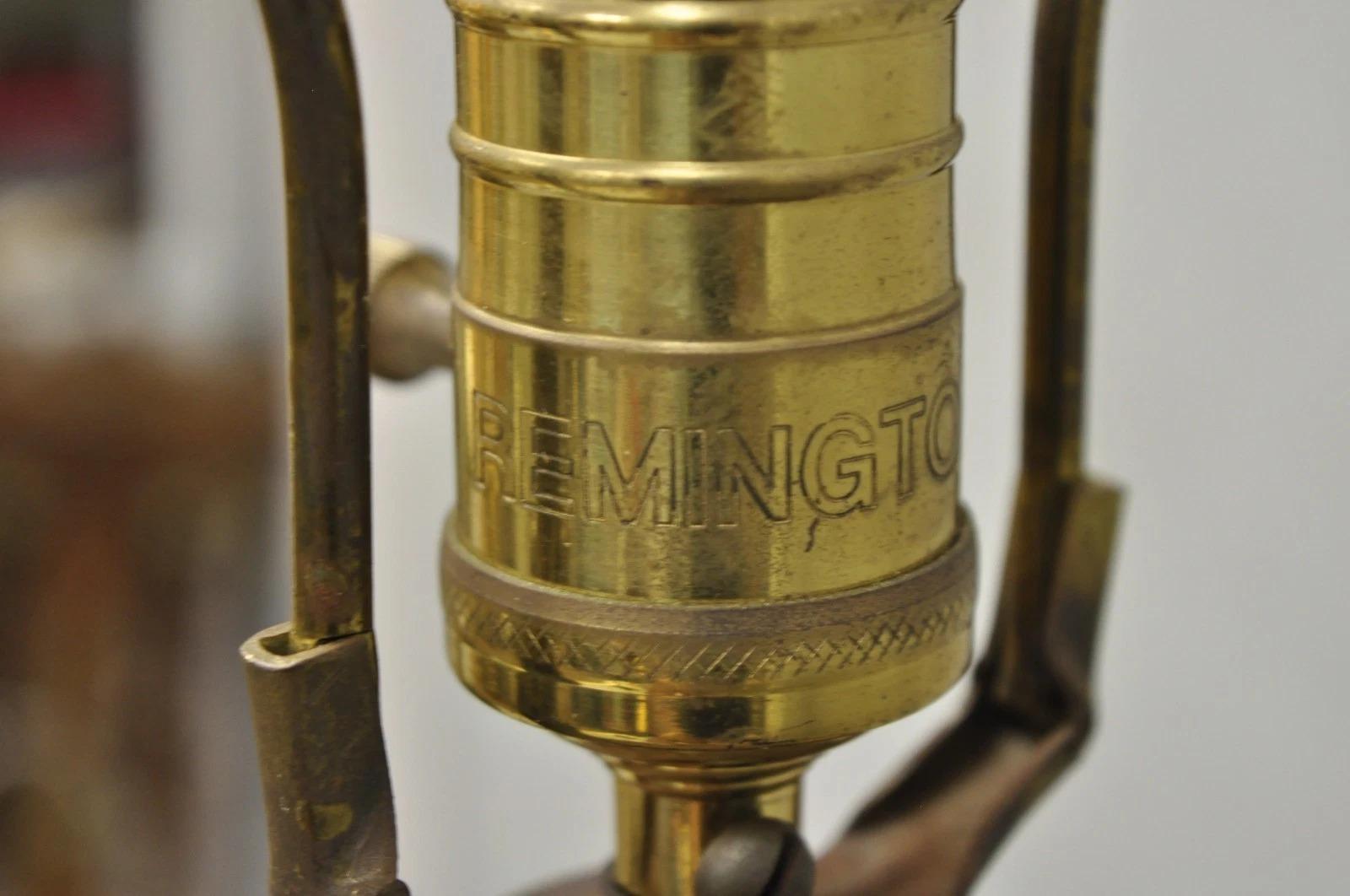 Vintage Remington Hollywood Regency Brass Lotus Flower Candlestick Table Lamp For Sale 5