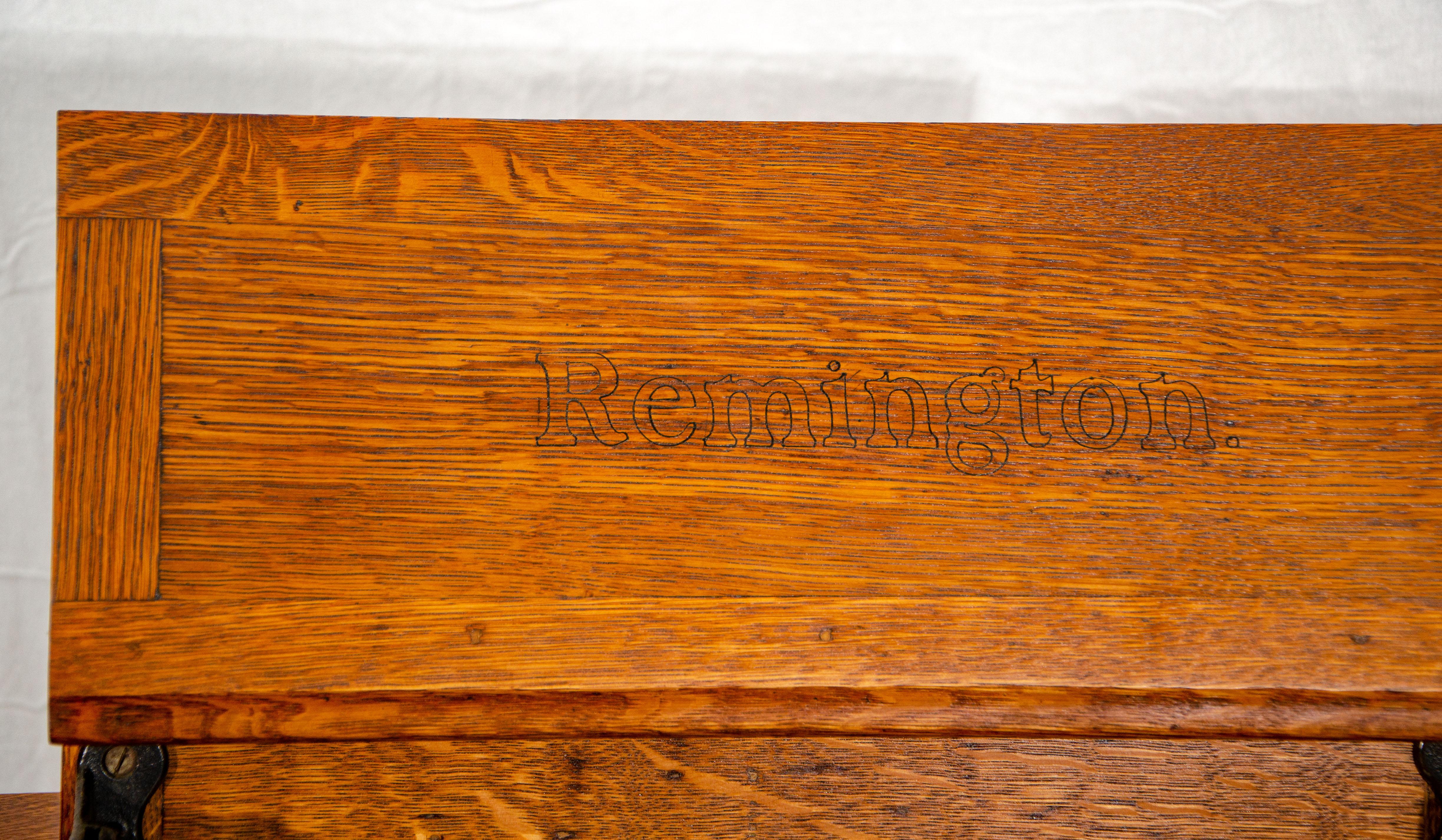 Vintage Remington Oak Typewriter Desk For Sale 8