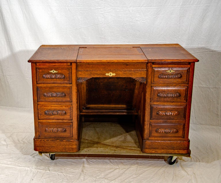 Vintage Remington Oak Typewriter Desk For Sale at 1stDibs