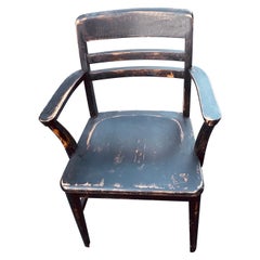Vintage Remington Rand Sillón de Madera Tradicional Estilo Banquero