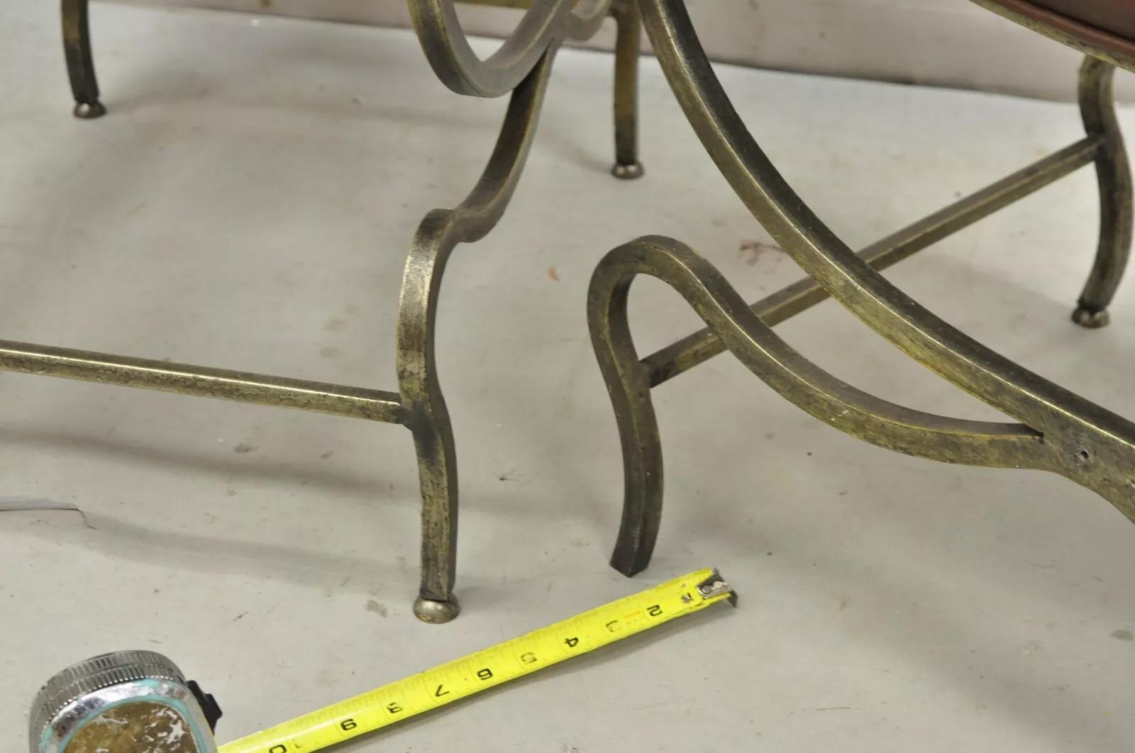 Vintage Renaissance Style Iron Savonarola Curule Campaign Arm Chairs - a Pair 2