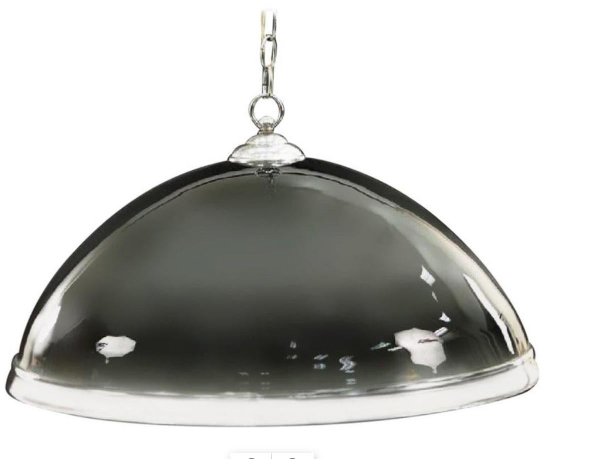 Vintage Renato Toso Murano Domed Smoke Art Glass Hanging Pendant Light, 1970s For Sale 1