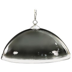 Vintage Renato Toso Murano Domed Smoke Art Glass Hanging Pendant Light, 1970s