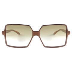 Vintage Renauld Copper Oversized Frame Olive Gradient Lenses Sunglasses 80'S Usa