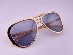 Vintage Renauld Gold Aviator Frame Medium Grey Lens Sunglasses 1970'S Usa