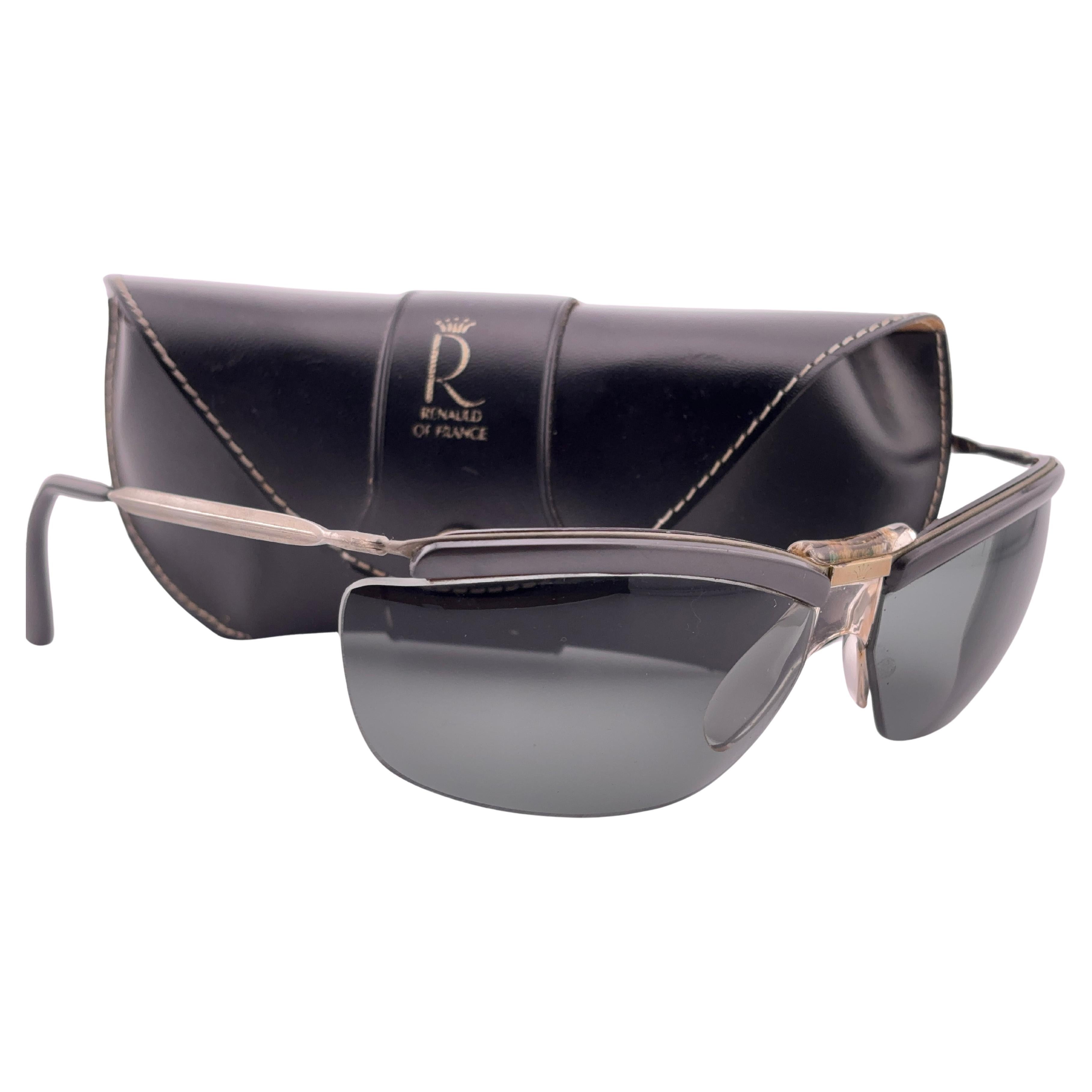 Occhiali da sole d
epoca Renauld of France Semi Rimless Silver 
Grey 1960
S in vendita