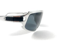 Vintage Renauld Silver Oversized Frame Grey Lens 1980 Lunettes de soleil Made in USA