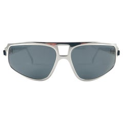 Retro Renauld Silver Oversized Frame Grey Lens 1980 Sunglasses Made in USA