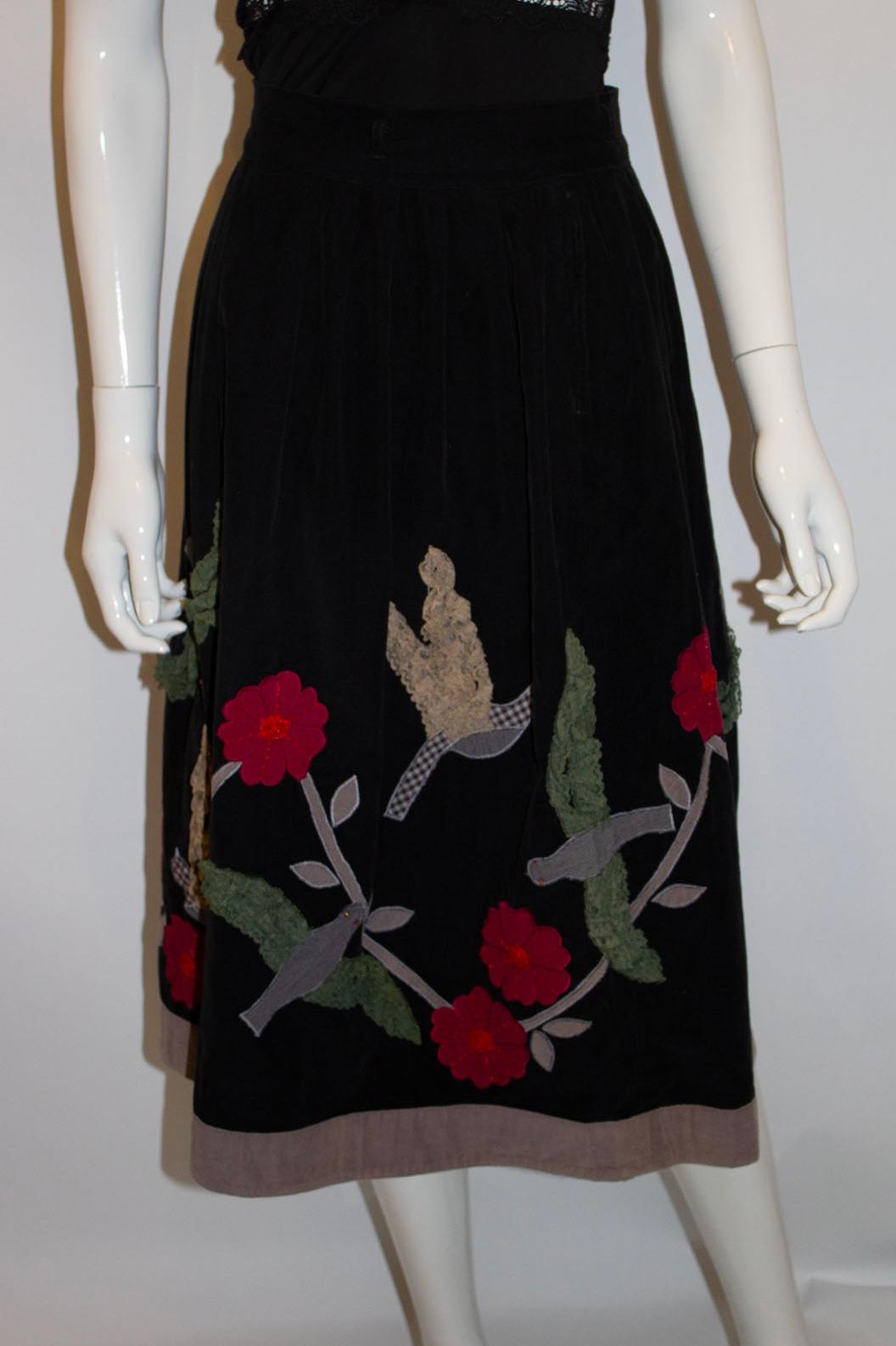Vintage Rene Derhy Paris Decorated Skirt In Good Condition For Sale In London, GB